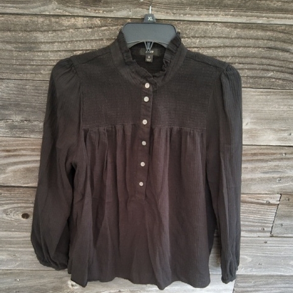 J. Crew Black Button-Up Blouse Size Small - Picture 1 of 8